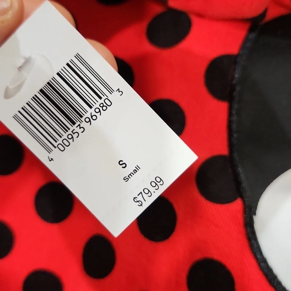 ❤️▪️DISNEY ▪️Minnie Mouse Denim red black polkadot dot  Jean Jacket size S